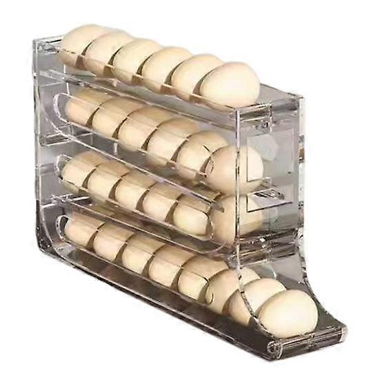 Automatic Scrolling Egg Rack Holder Large Capacity 4 Tiers Non-Slip Design Multi-function Egg