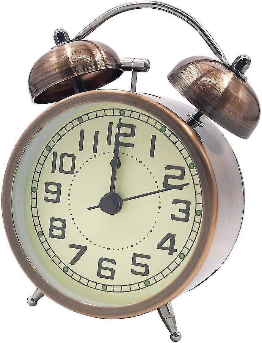 R Alarm Clo Morning Silent Bedside Quartz Alarm Clo, Analog Travel Clo ld Battery Operated Double Bell Non Tiing Inch Alarm Clo With