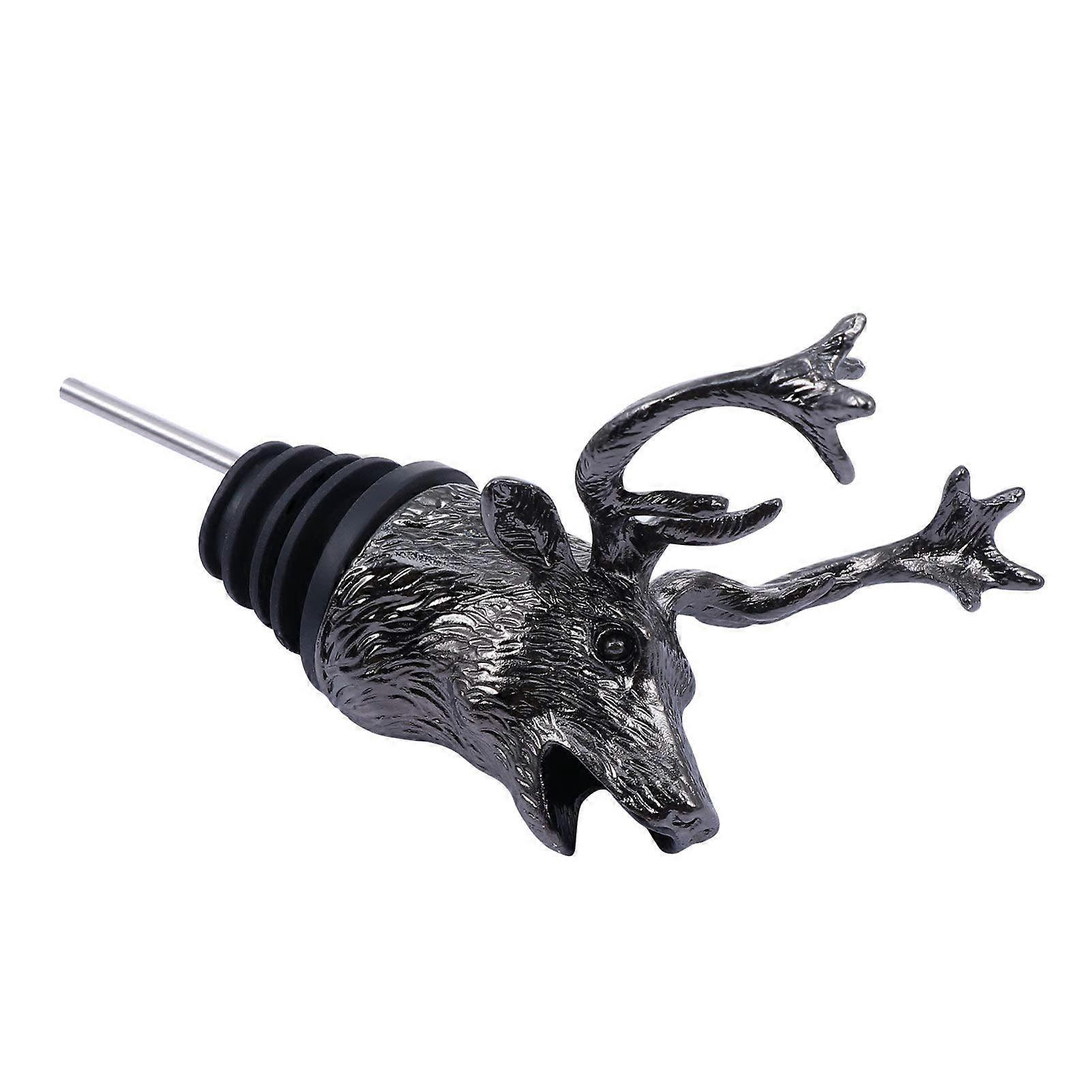 Deer Head Pourer and Bottle Stopper for Wine Bottles, Home and Bar Elk Head Bottle Cork Craft