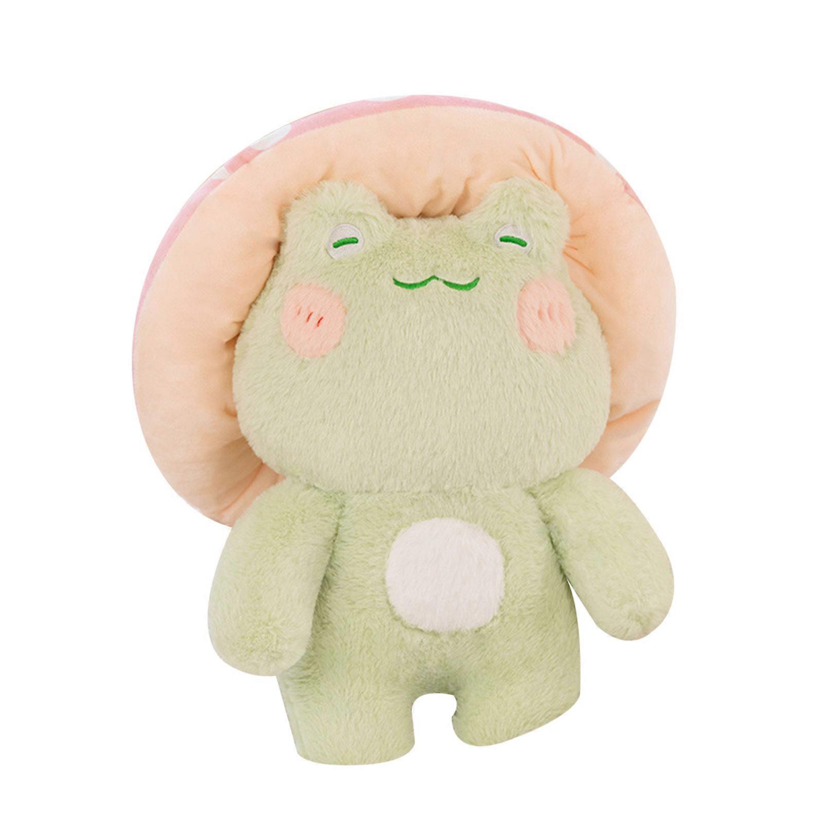 Stuffed Frog Plush Toy Keychain with Mushroom Hat