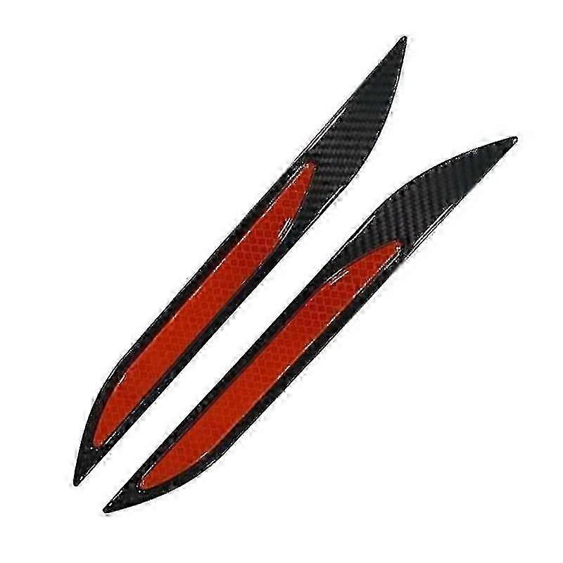 Rode Koolstofvezel Auto Sticker Bumper Protector Reflecterende Strip