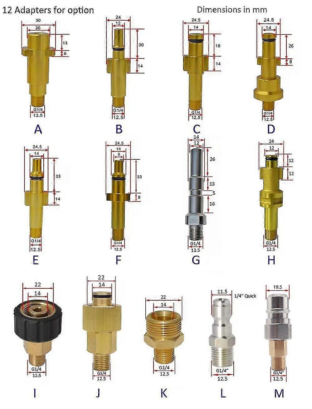 Born Pretty Metal Adapter Foam Nozzle Foam Generator Foam Gun High Pressure Washer Soap Foamer For Nilfisk Karcher Huter Elitech Lavor