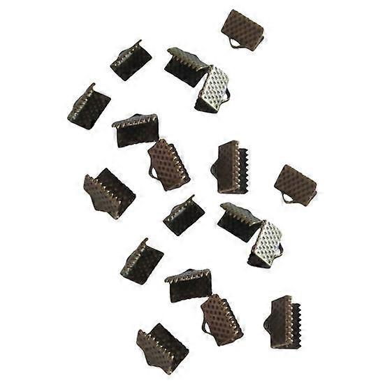 20 Pcs Ribbon Clamps Crimp Ends Bail Connector for Braccelet DIY