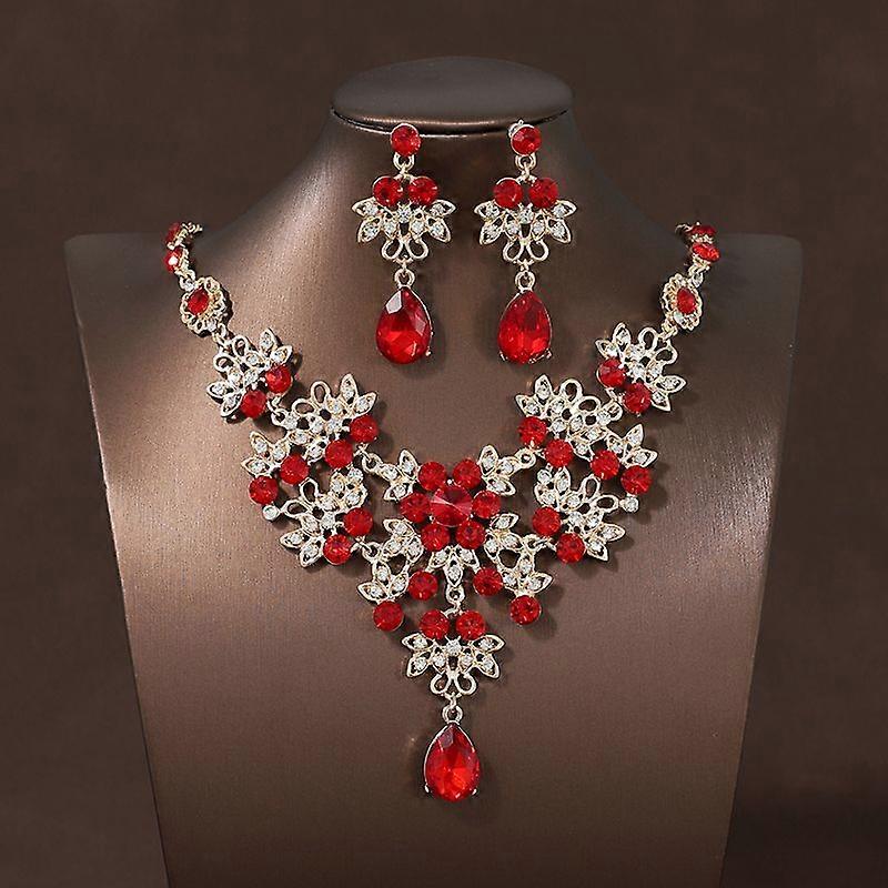 Itacazzo Wedding Jewelry Set for Bride Luxurious Elegant and Exquisite Necklace and Earrings for Ladies Suitable for Parties and Celebrations