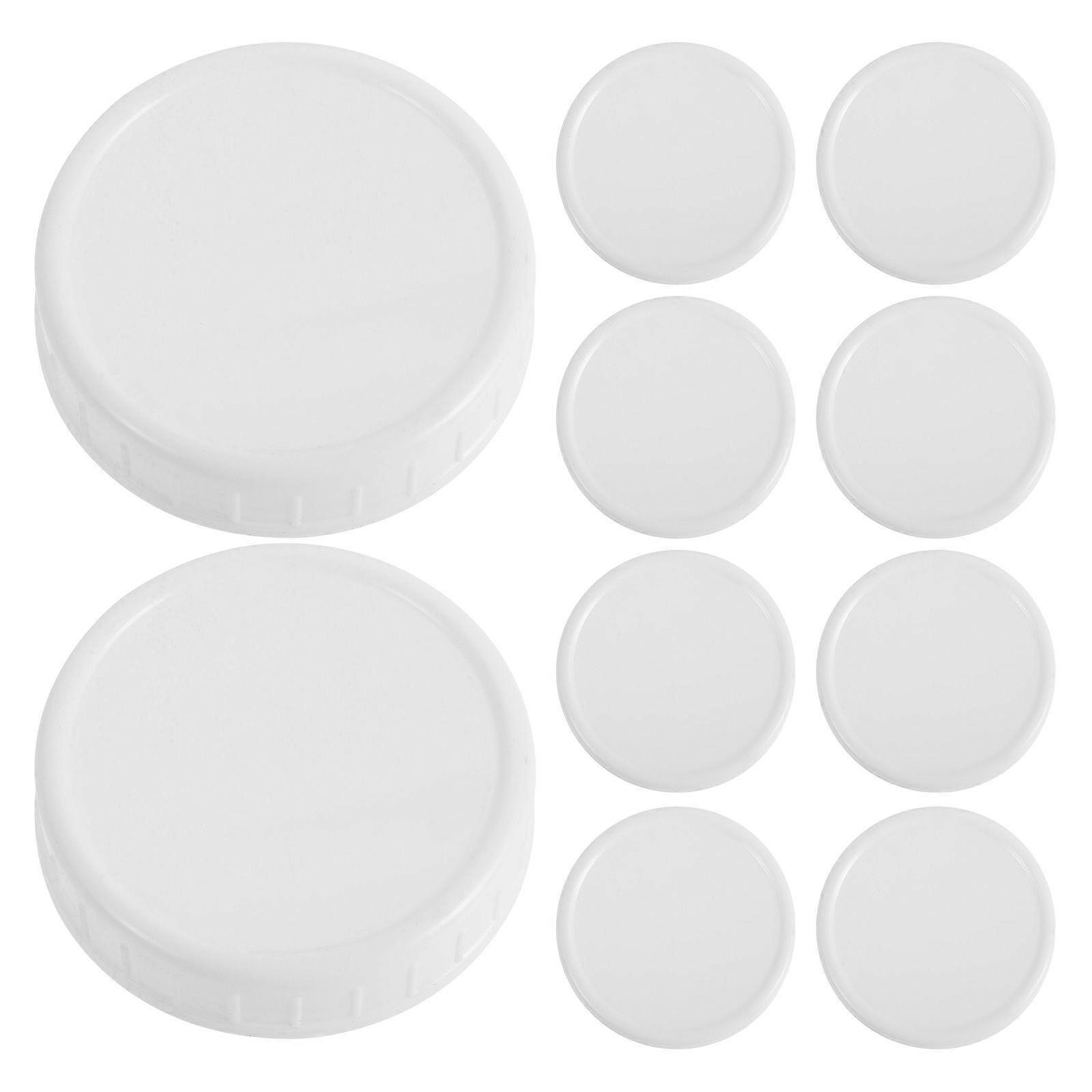 10 Pcs Reusable Mason Jar Lids Plastic Covers with Silicone Seals for Reliable Storage Universal Lid for Jar Easy to Clean Jar Cap Round Jar Cover