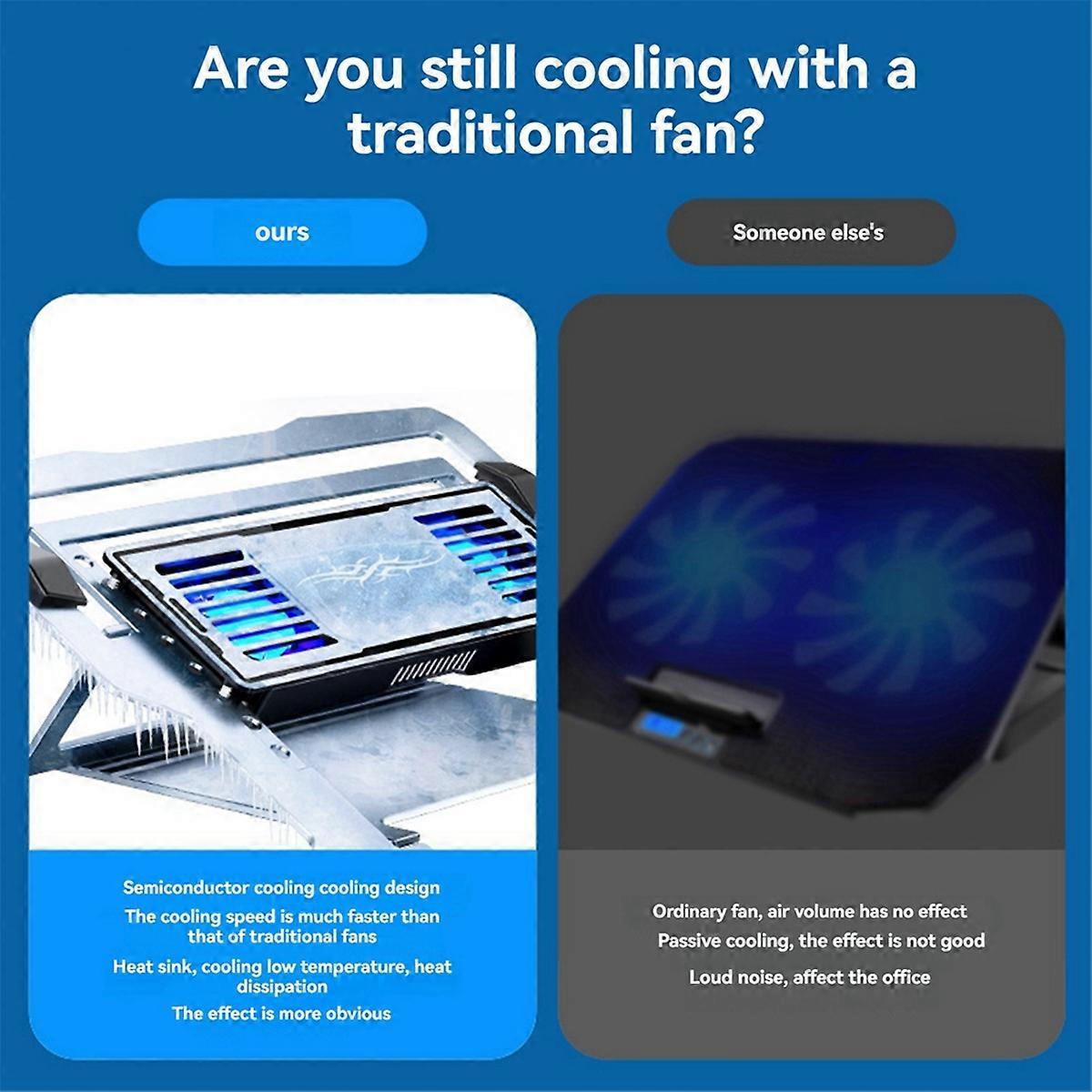 D20 Notebook Cooling Pad Aluminum Alloy Semiconductor Refrigeration Multi-Angle Adjustable Laptop/Tablet Cooler Stand