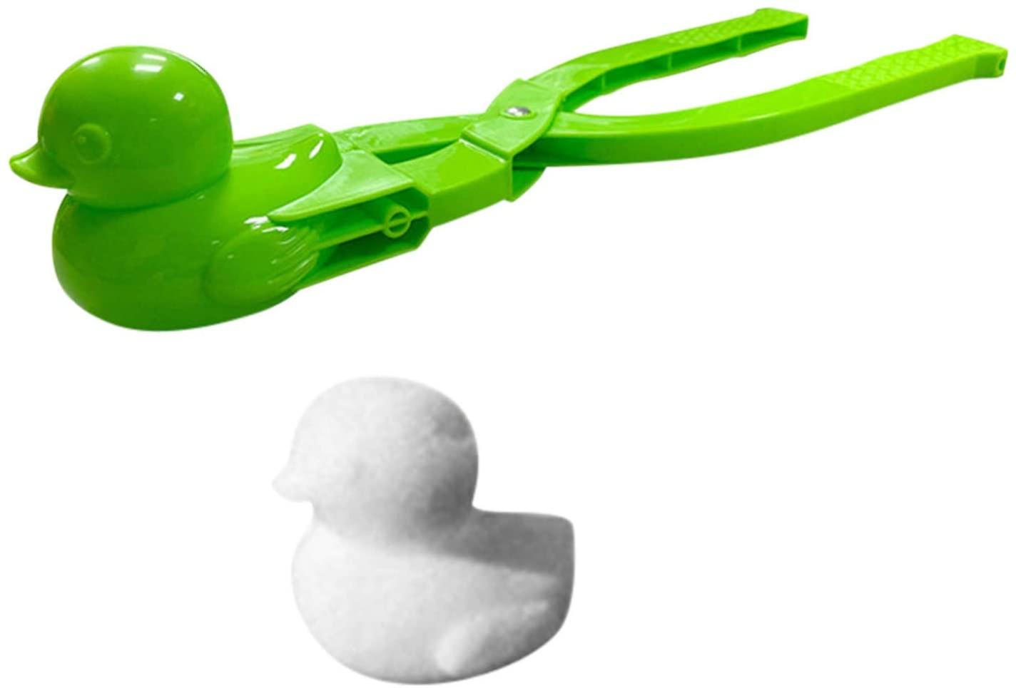 Penguin Duck Ball Dinosaur Child Shaped Snow Snowball Maker Clip Maker Dinosaur Shaped Snow Sand Mold Tool Duck - Green - 2 Pack