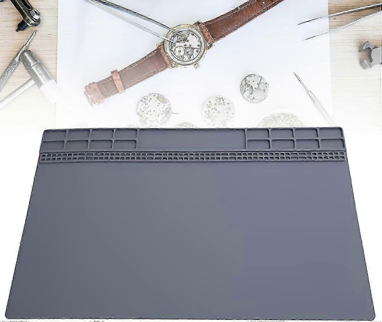 Tapis de table résistant à la corrosion Tapis de table antistatique durable pour la réparation de montres (gris premium)