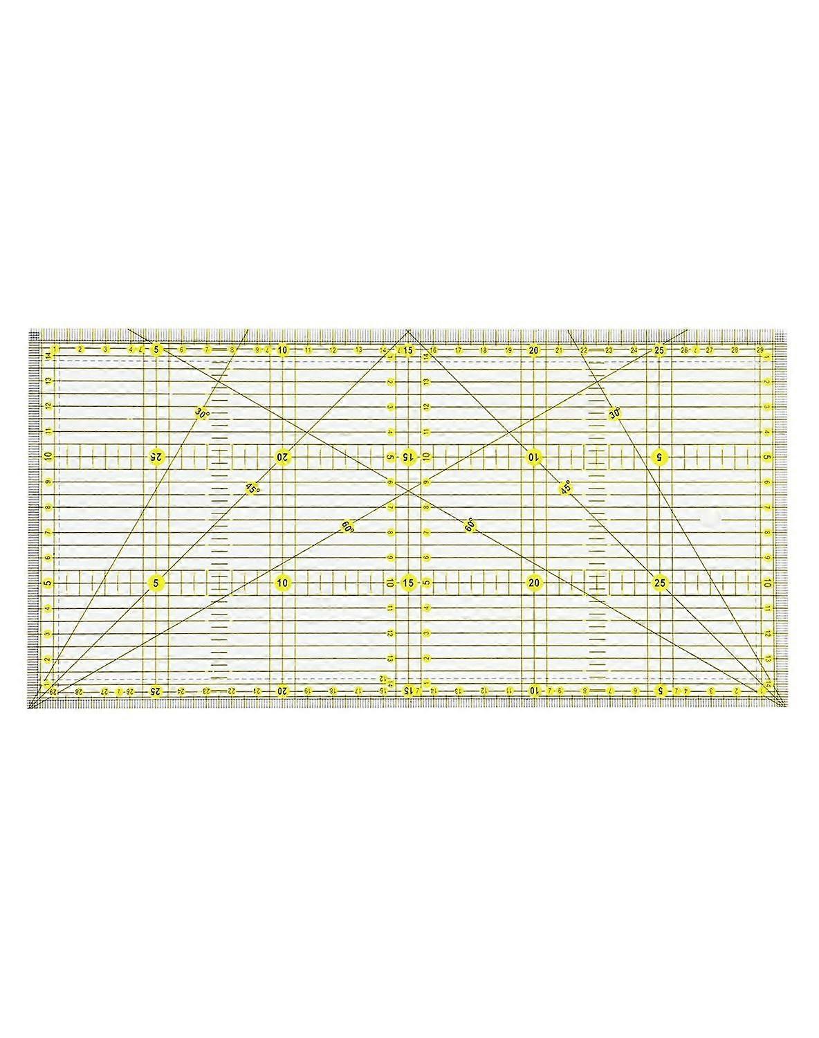 15 x 30 cm Patchwork ruler with angle indications, precise sewing ruler for quilting, sewing and patchwork