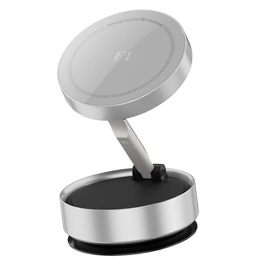 F1 Magnetic Car Phone Holder Dashboard Mount Strong Suction Navigation Stand-Silver