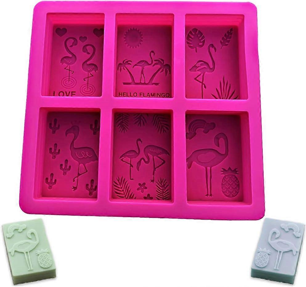 Soap molds flamingos silicone, rectangular for DIY handmade