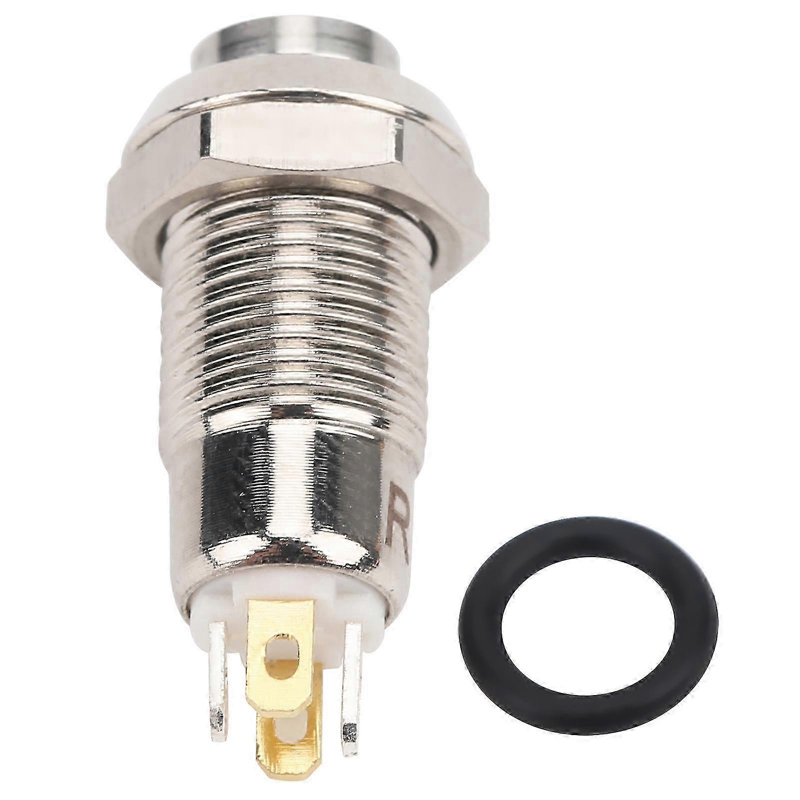 8mm Momentary Push Button Switch Waterproof Push Button Start Switch with Light 3VRed