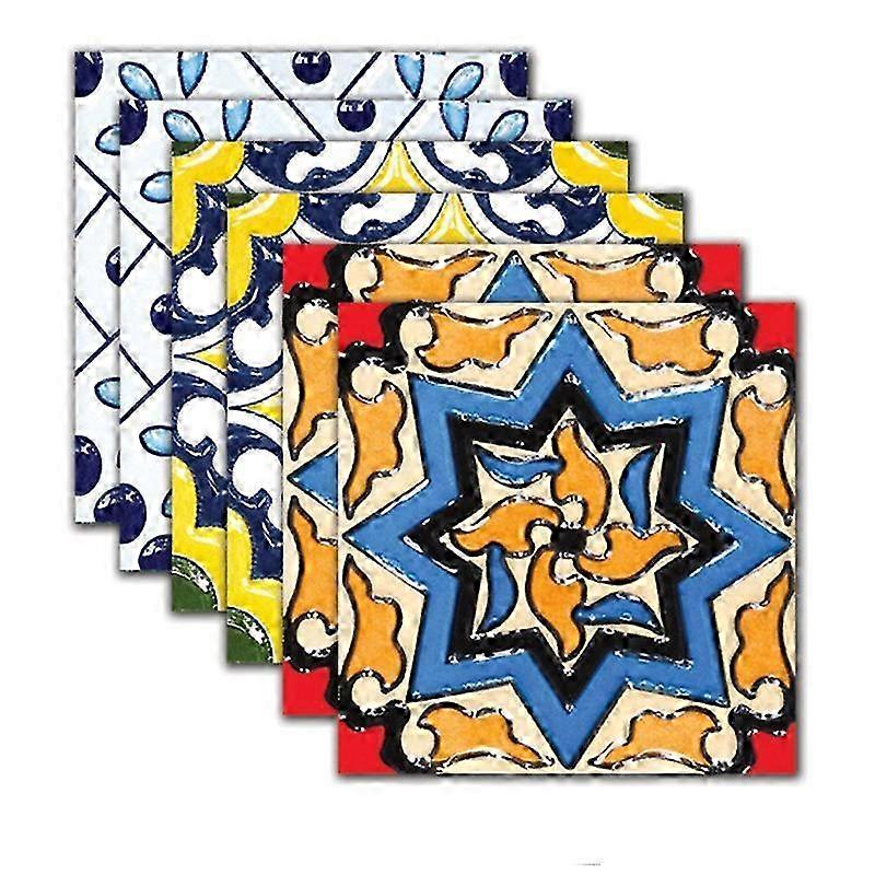 Kitchen Decoration 3D Stereo Tile Stickers (K, Style) 6 Pieces