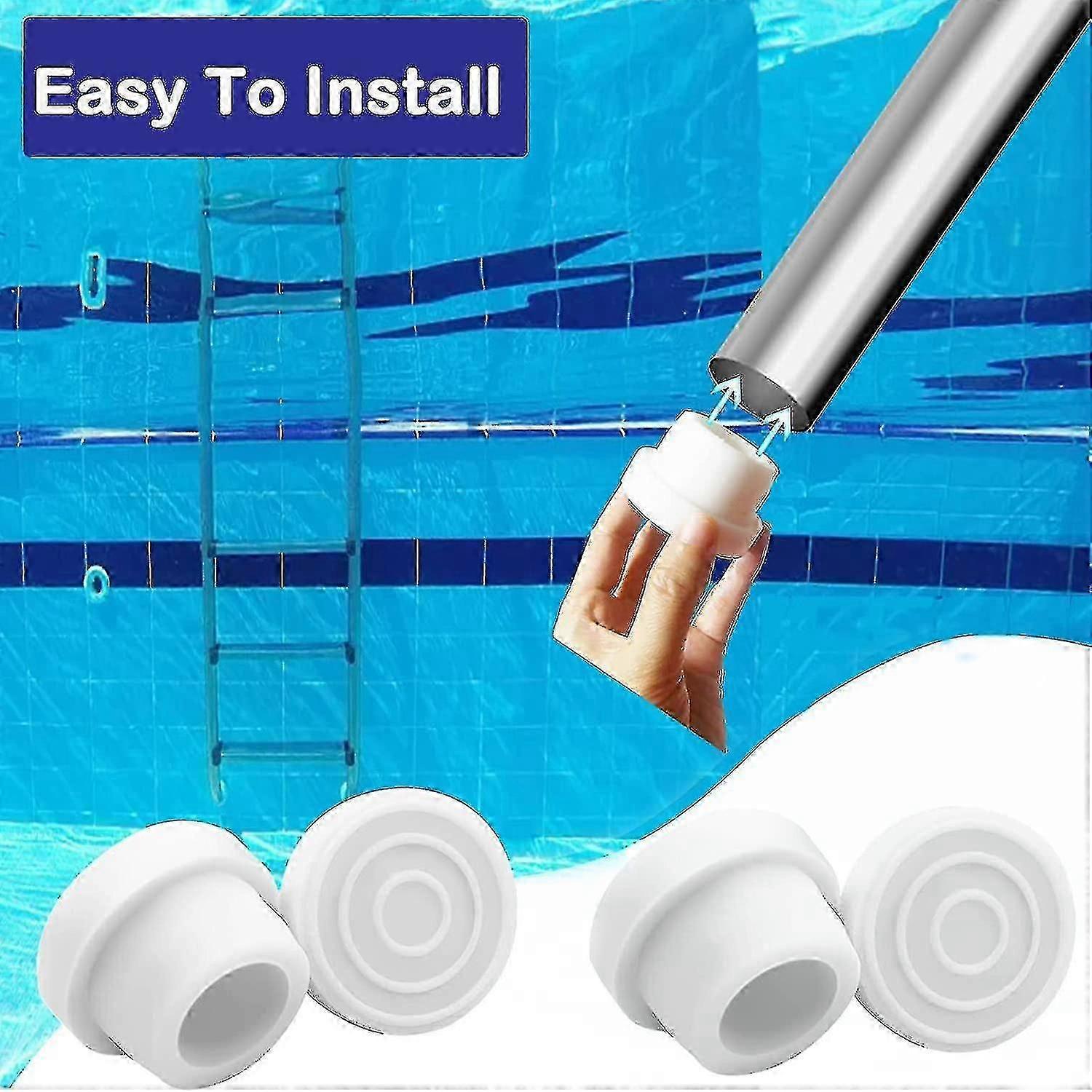2pcs Pool Ladder Bumpers For Inground Pool, White Rubber Inground Pool ...