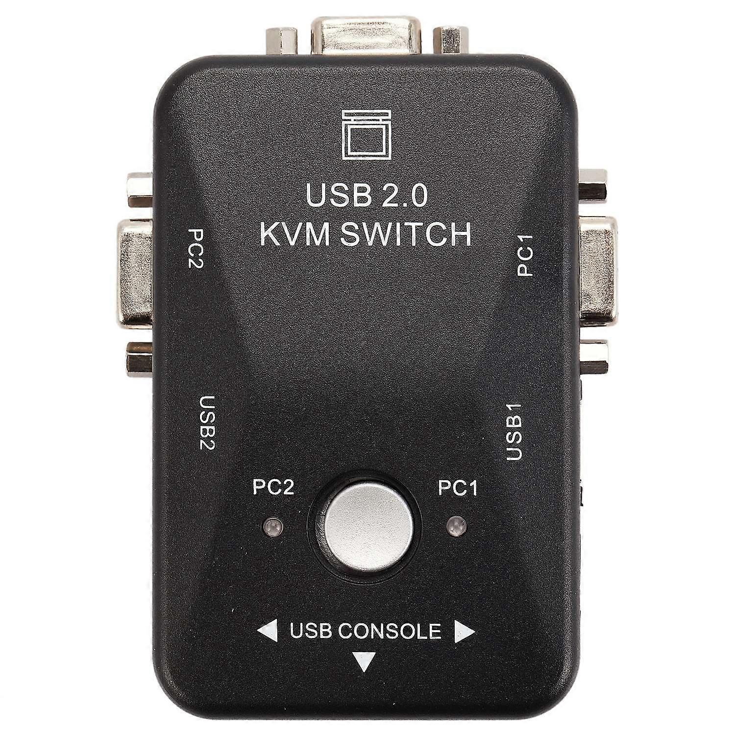 Usb Kvm Switch Switcher 2 Port Vga Svga Switch Box 2.0 Mouse Keyboard