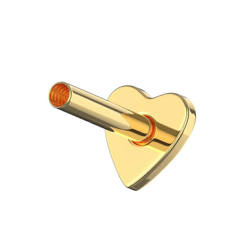 925 Sterling Silver Internally Threaded Heart Back Labret Bar