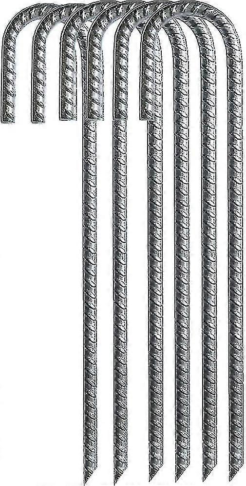 Ground Spikes, Garden Pegs, Rebar, Galvanized Steel L Hooks, Heavy Duty Ground Anchors for Camping Trampoline Fence[Hhhh SZRH A-C