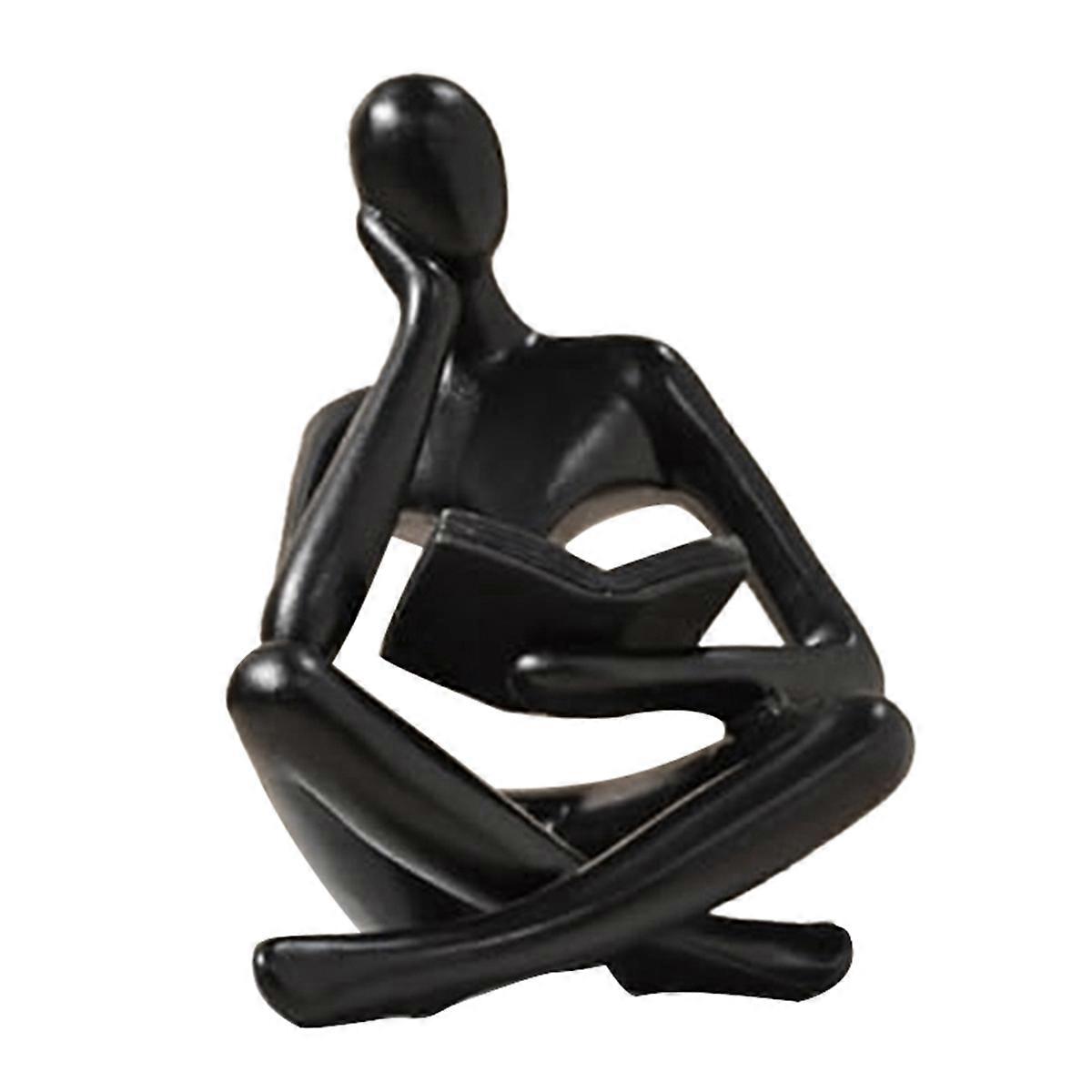 Svarta Tänkare, Harts, Staty, Läsning, Prydnad, B