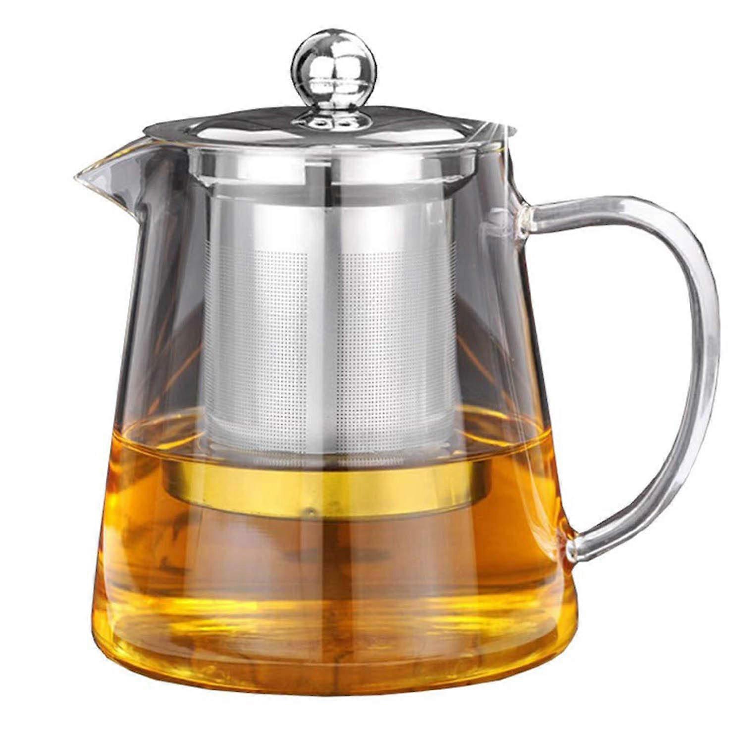 Glass Teapot 950ML Capacity for Loose Leaf Tea Brewing, Heat-Resistant Borosilicate, Clear Teapot with infuser