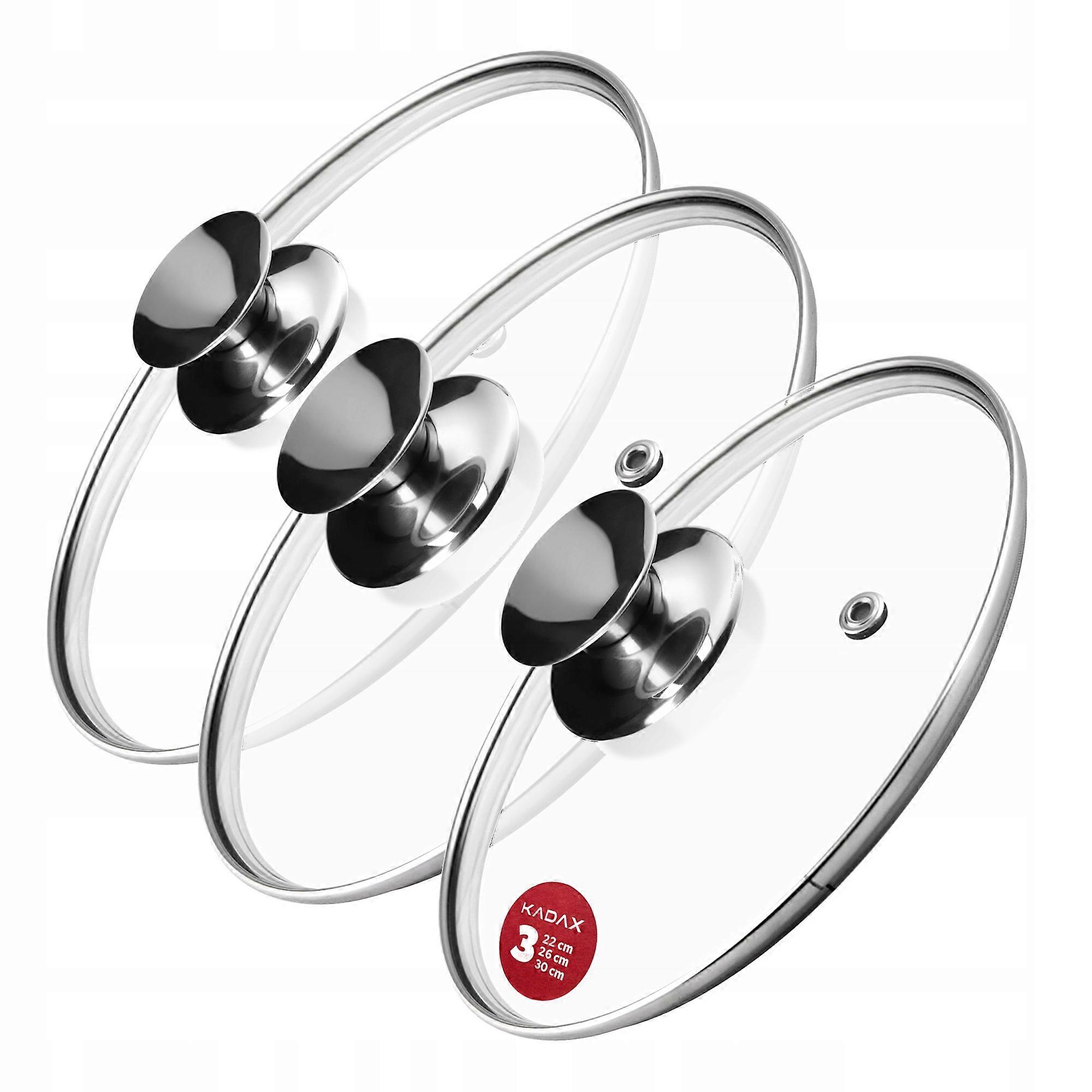 KADAX Glasdeckel Deckel Set 22/26/30cm