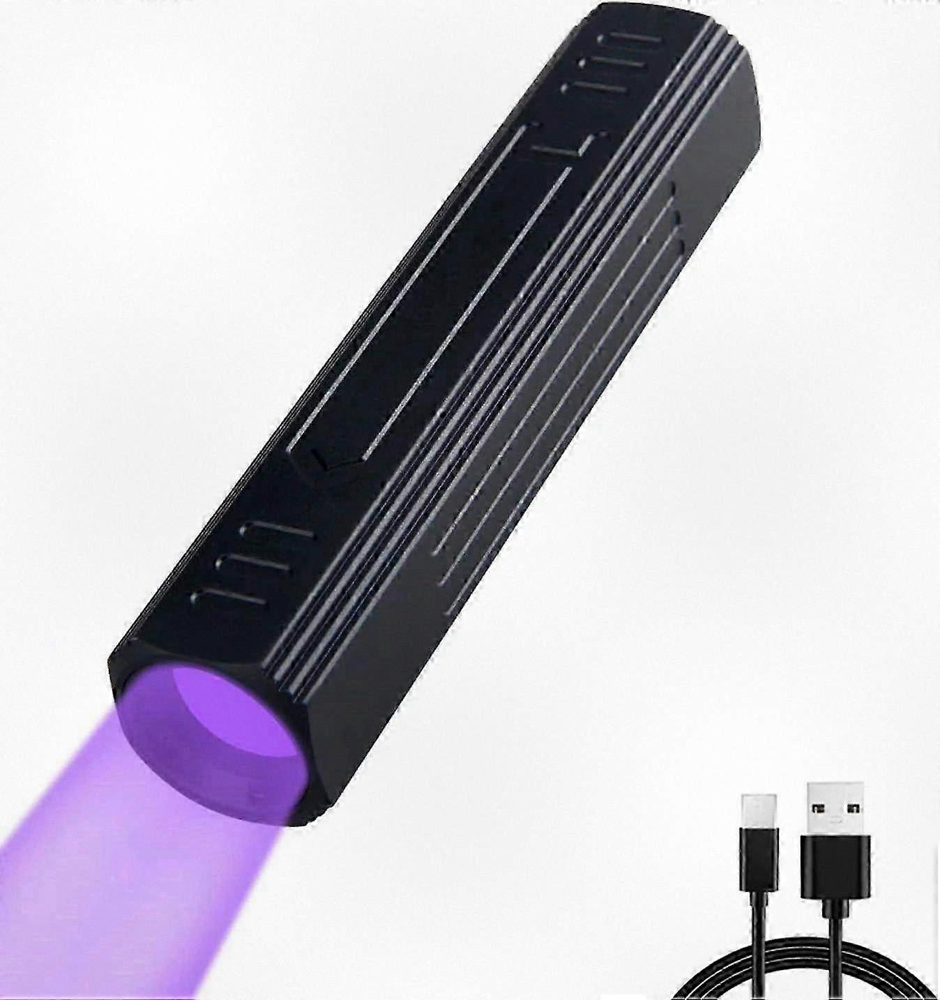 Rechargeable 365nm UV Flashlight with Black Filter for Curing Resin, Rock, and Mineral Oil (Includes Built-in Battery)