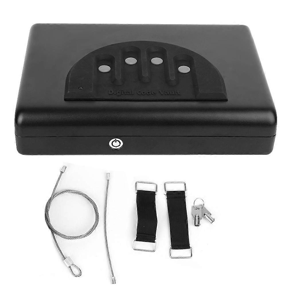 Portable Car Security Box - Pistol Safe and Jewelry Lockbox with Key & Code Access