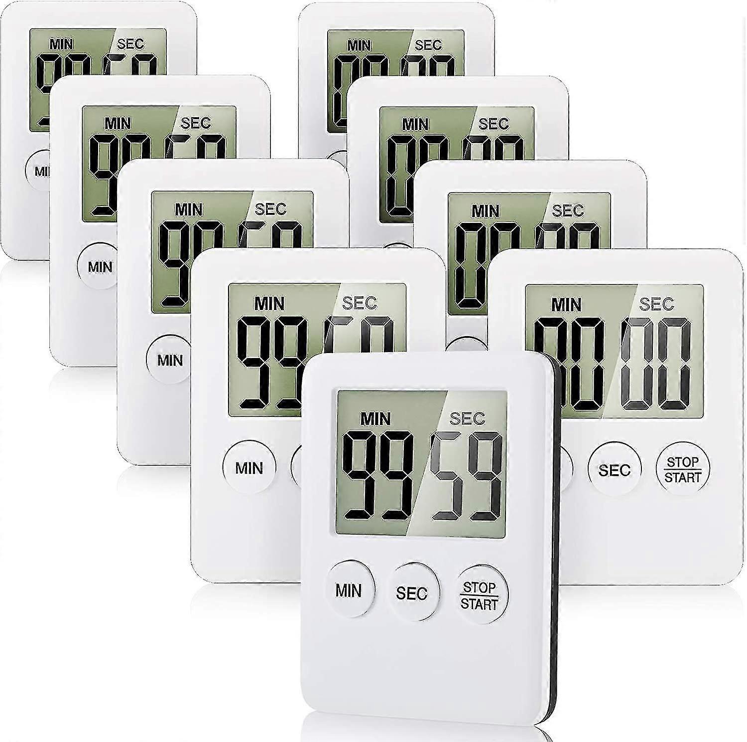 9 Pieces Digital Kitchen Timer With An Alarm Remind Function Magnetic Count Up And Countdown With Large Lcd Display For