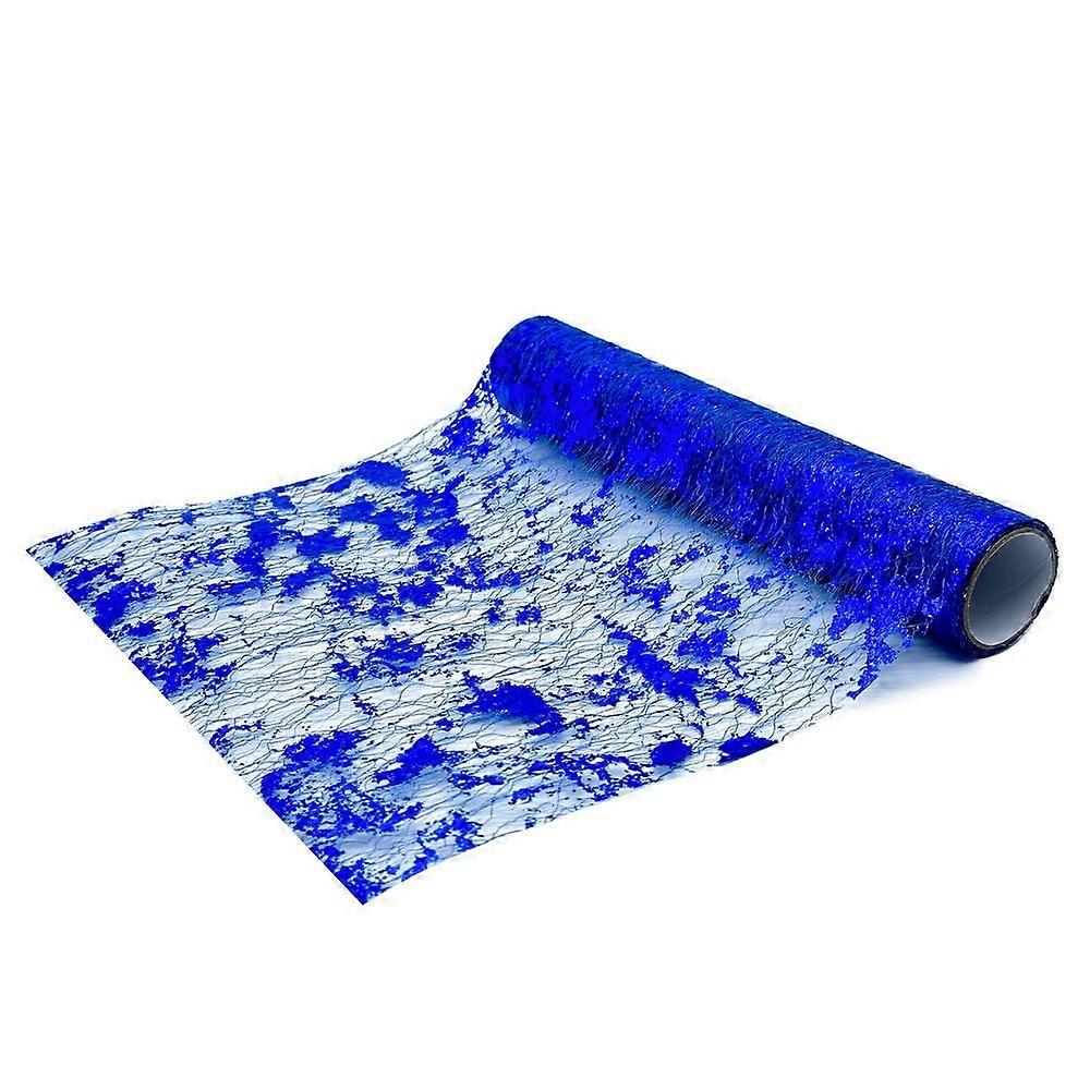 28cm x 10 Table Wheels Shiny Blue Table with Tulle Ribbon Polyester Table Decor