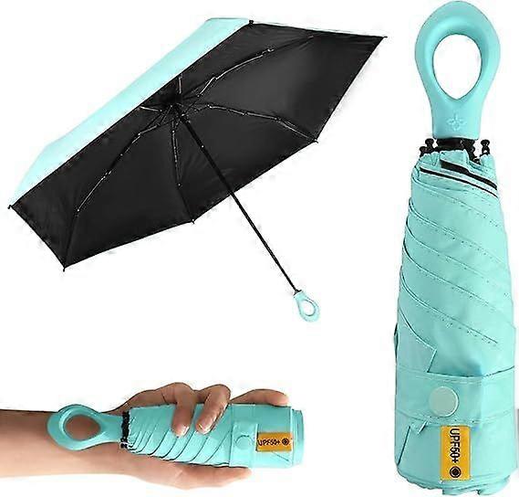 Mini folding umbrella, creative ring handle, windproof and UV-proof ultra-light umbrella, foldable and sturdy, sun and windproof