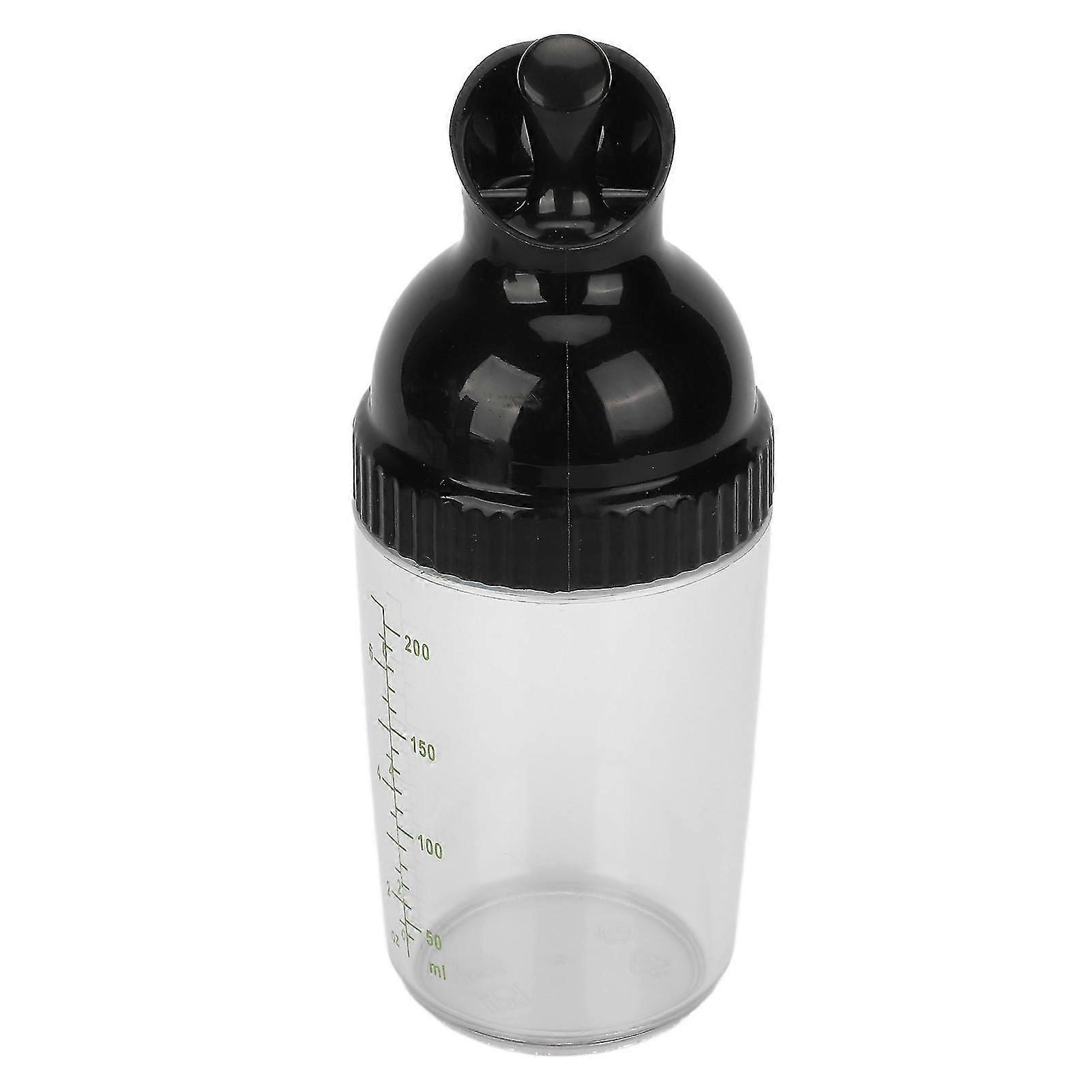 200ml Salad Dressing Shaker BPA Free Prevent Leakage Salad Dressing Jar with Lid for KitchenBlack