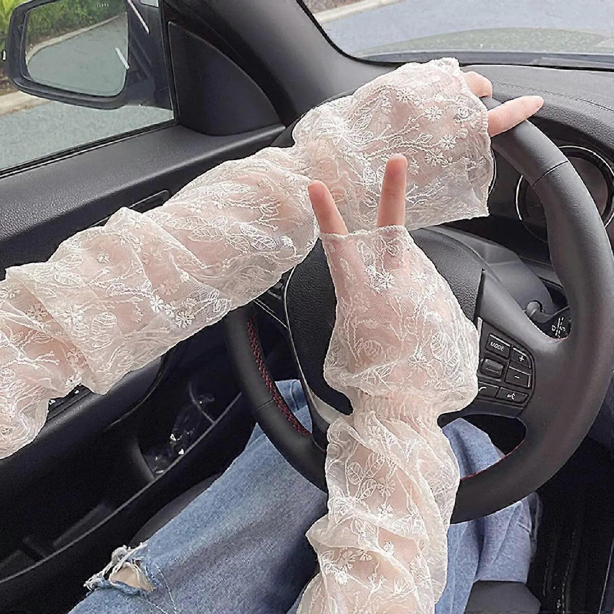 Women's Lace Hollow Arm Guards Fashionable Loose Sleeve Gloves Sunshade Thin