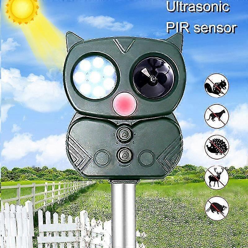 Ultrasonic cat repellent, animal repellent sound and light alarm, solar charging, waterproof insect
