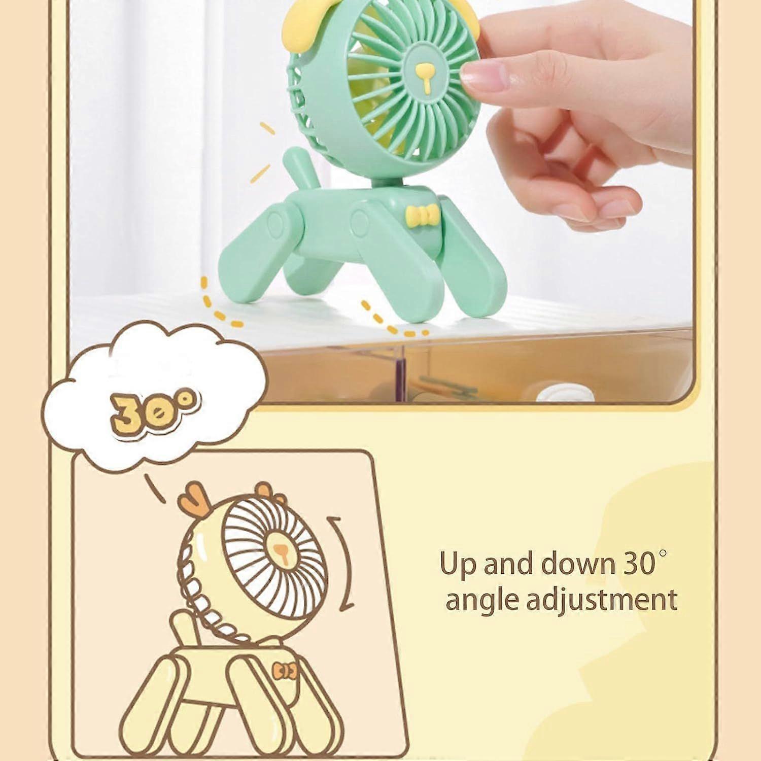 Small Quiet Portable Table Fan (Green)