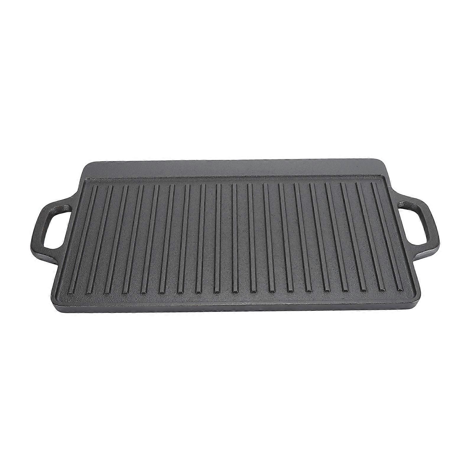 Cast Rectangular Multipurpose Safe Large Space Sided Double Ears Cast Iron Griddle for BBQ Gas Grill