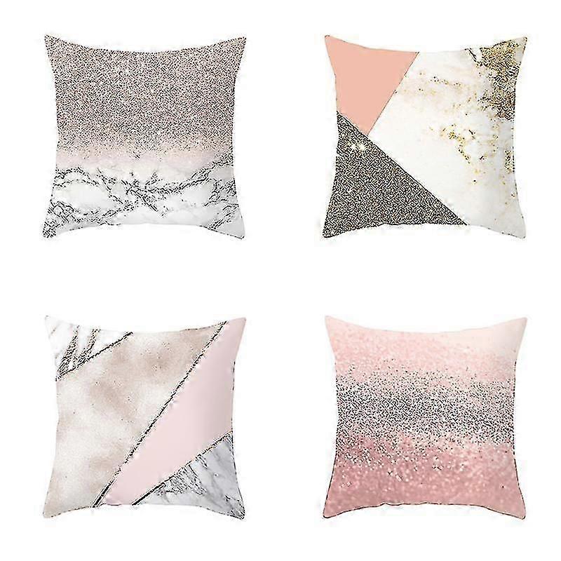 Marble Collection Decorative Pillowcase Pink Cushion Cover