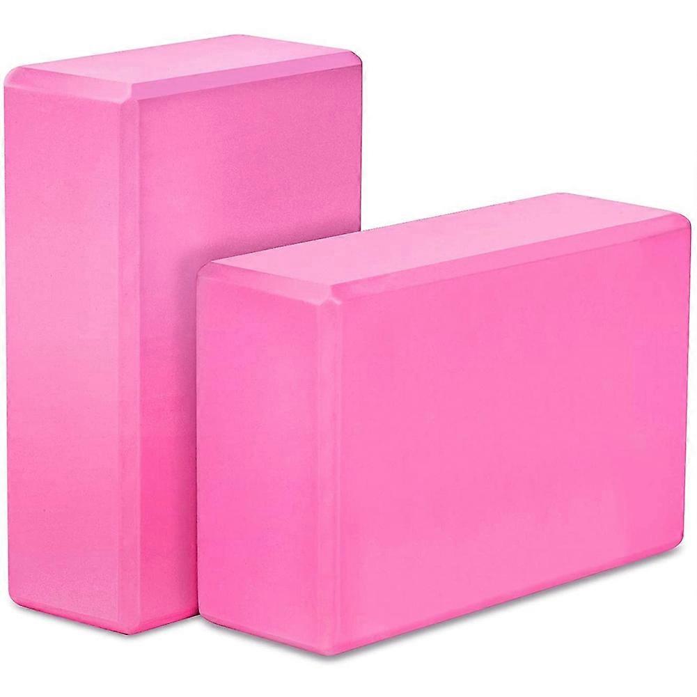 Yoga Blocks 2 Pack,EVA Foam Yoga Block Exercise Bricks,Pink