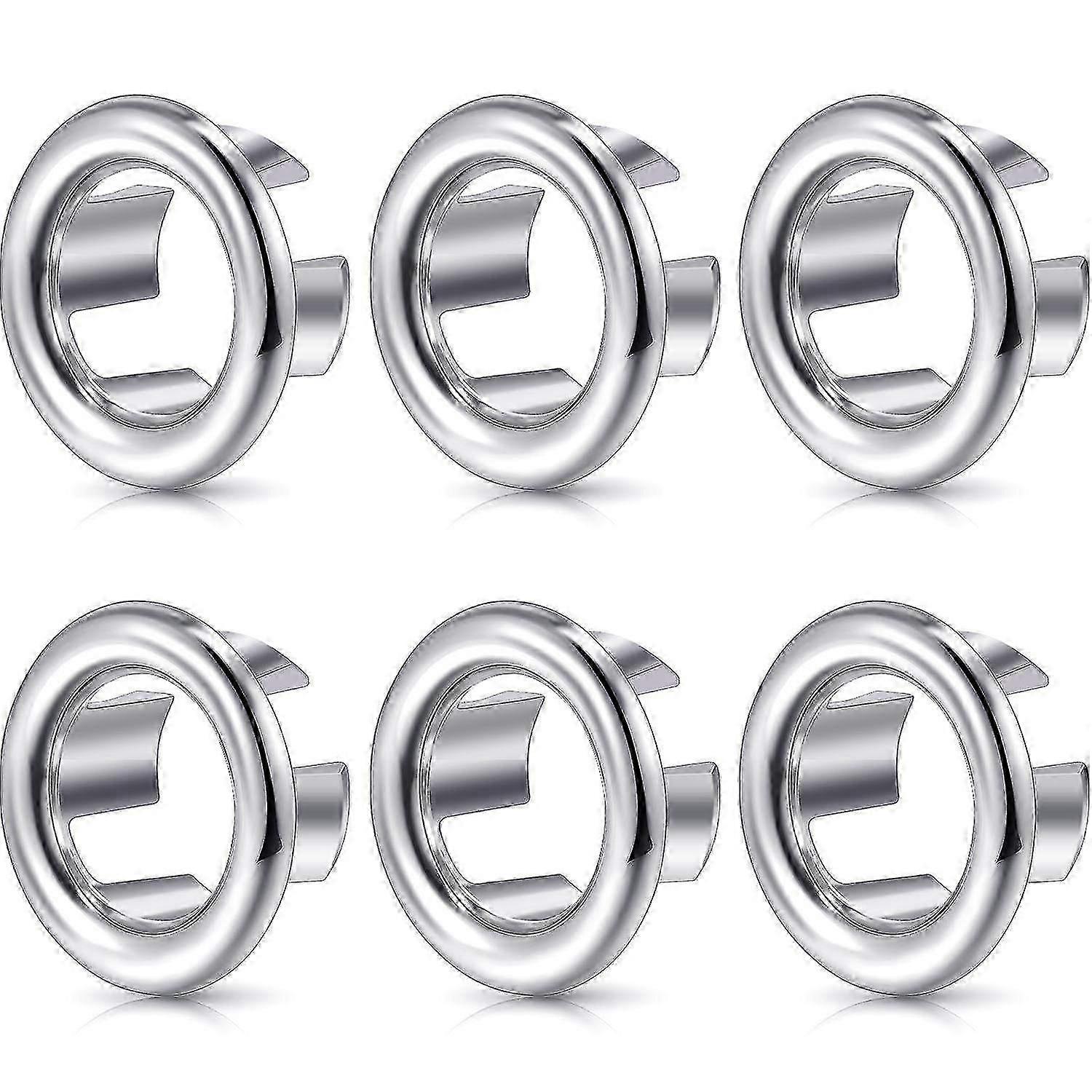 6 Pack Sink Overflow Rings, Decorative Overflow For Kitchen Sink, Bathroom, Drain Stopper Cover
