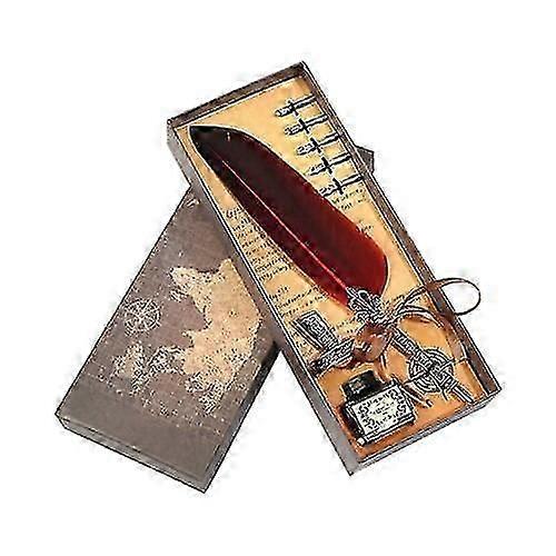 Retro Kalligraphie Feder Dip Pen Schreibtinte Set Schreibfeder Feder Füllfederhalter Glück
