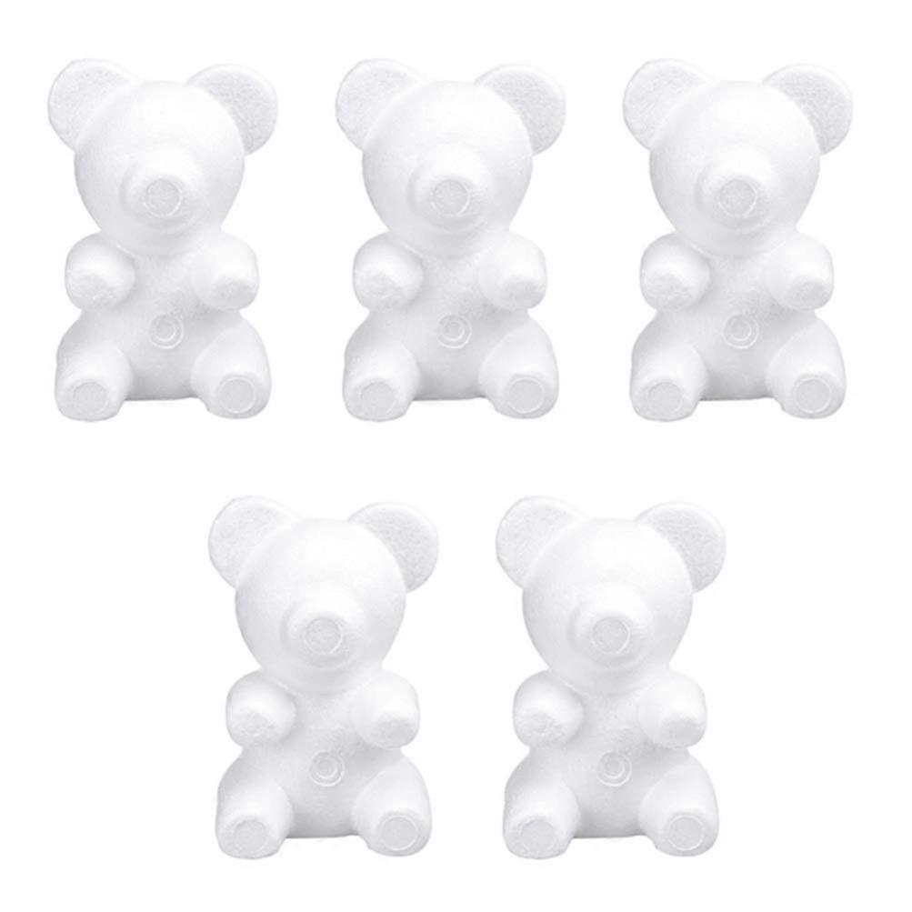 5pcs Craft Foam Bear Modelling Polystyrene Foam Bear Mould for DIY Craft Painting Modeling Flower Arrangement Decoration (20cm)