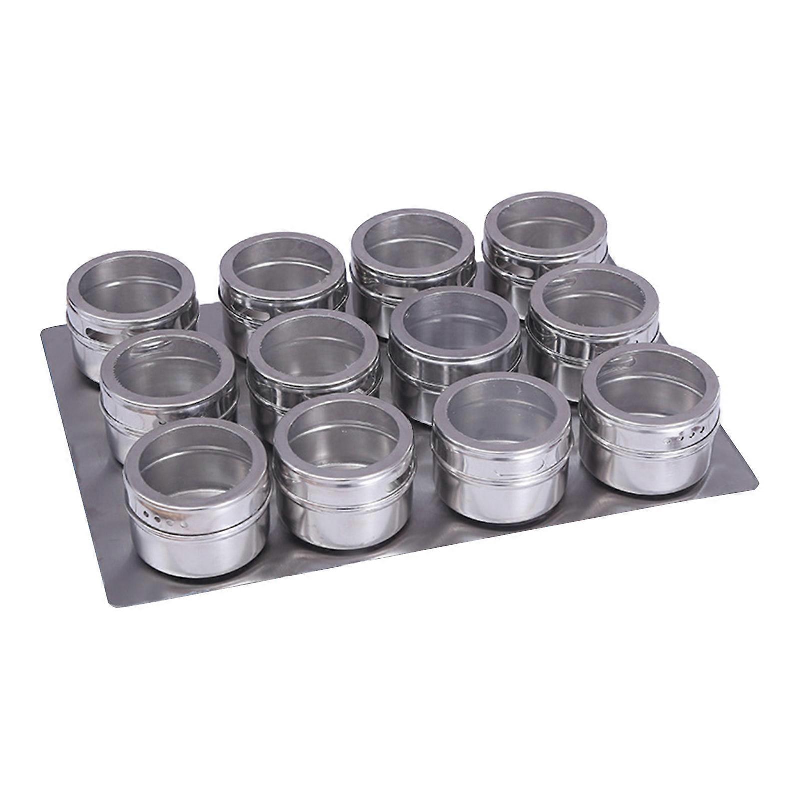 12pcs Kitchen Spice Jars Categorized Organization Transparent Anti-Dust Lids
