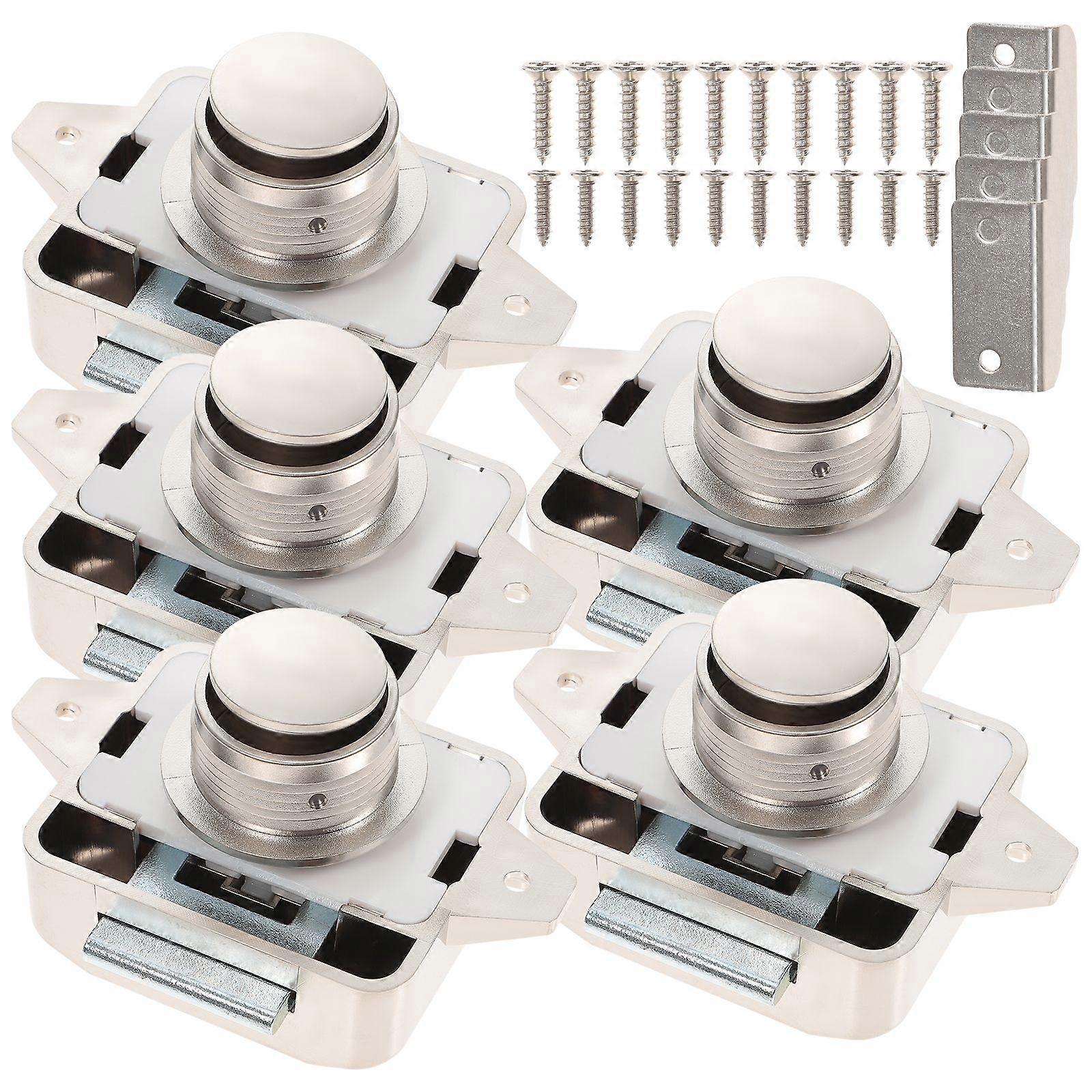 5pcs Push Button Latch Catch Push Button Lock Cupboard Door Push Button Lock