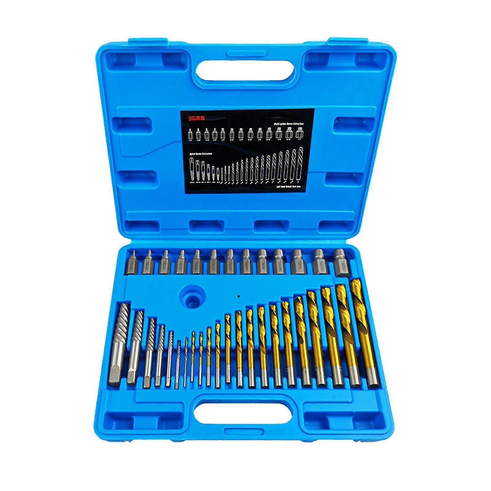 35Pcs Damaged Screw Extractor Tool Set for Broken Damaged Screws