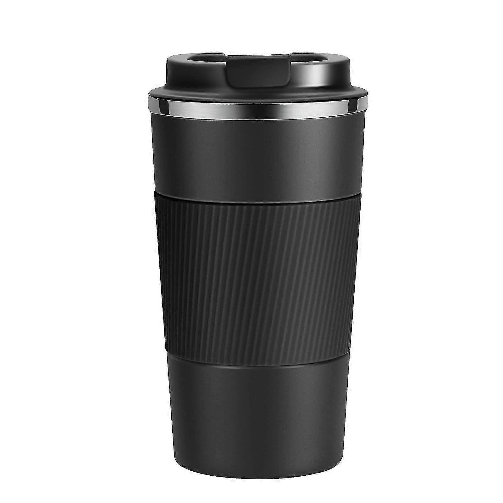 Isoleret Rustfrit Stål Rejsekrus - 510ml Vakuum Kaffekop til Varme og Kolde Drikke (Sort)