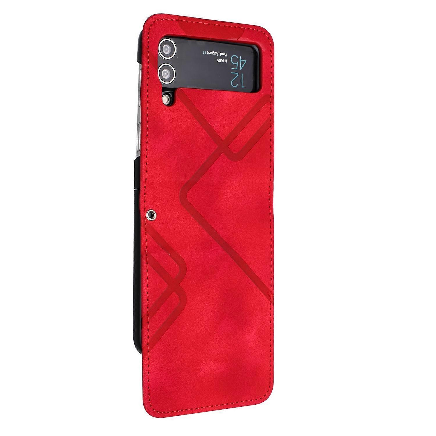 Line Pattern Skin Feel Leather Phone Case