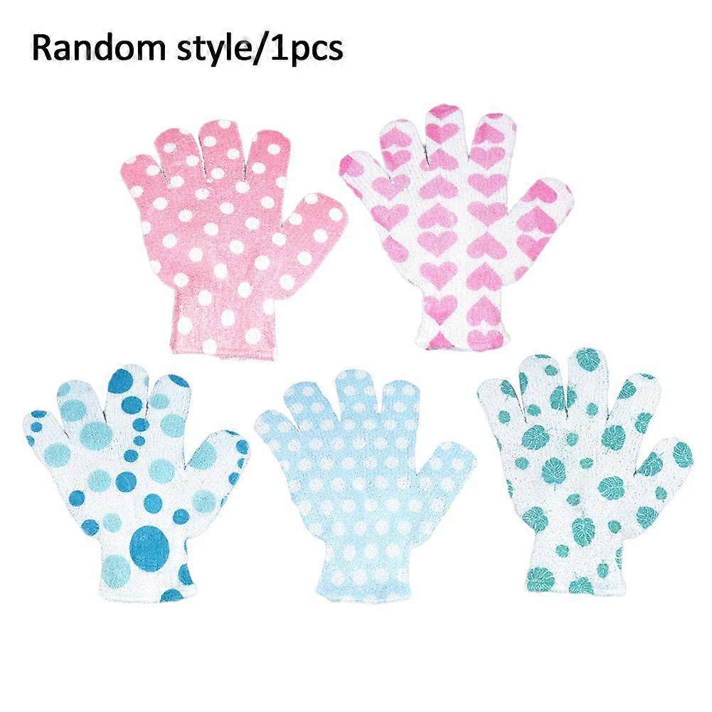 Randomly send (A) $ Five-finger nylon bath gloves new style printed bath exfoliating Korean style bath towel bubble gloves