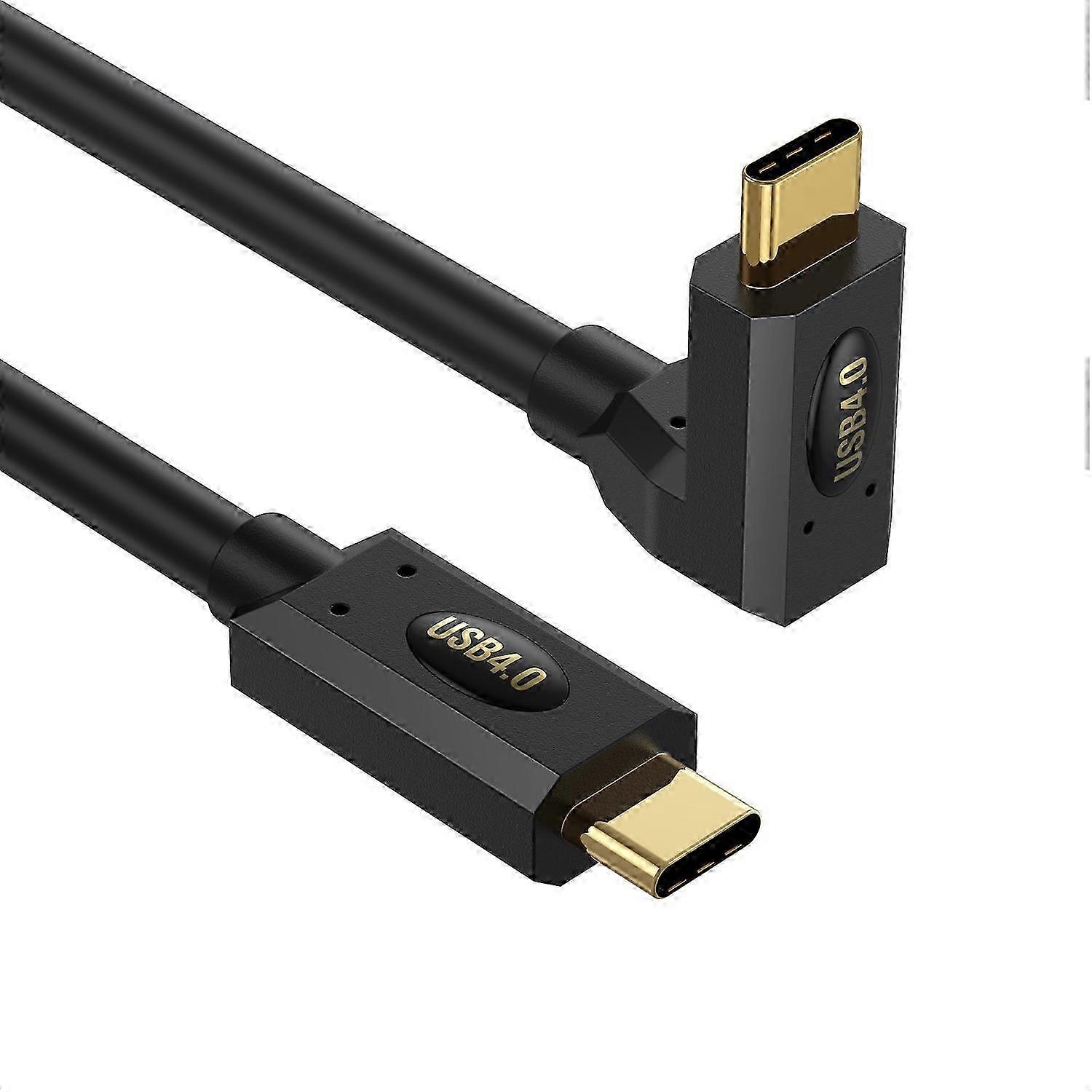 0.6m USB4 Type-C Straight to Right Angled Cable Compatible with Certain Brands, Thunderbolt 40Gbps PD 240W Fast Charging 8K Video Output