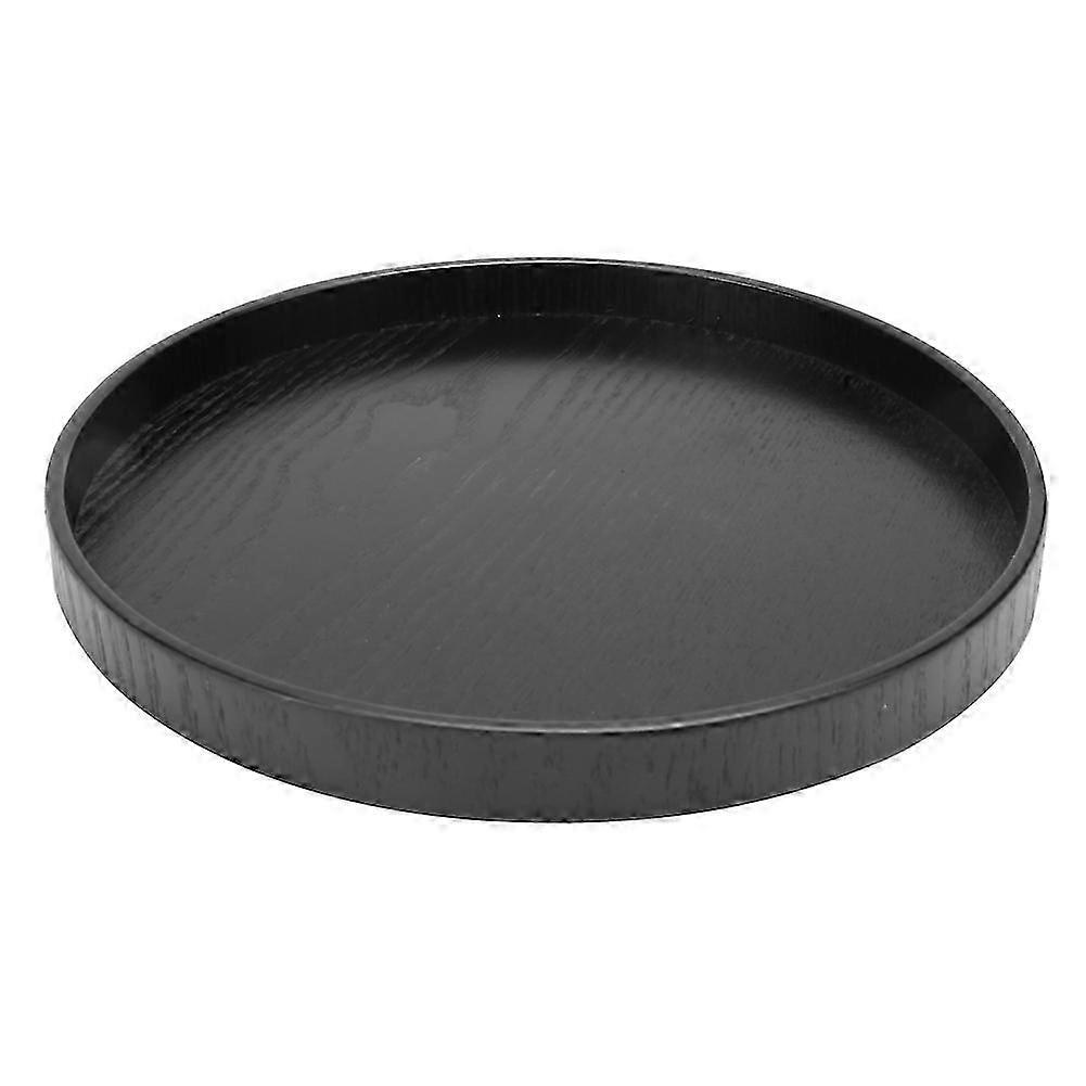 حامل أطباق صينية فنجان الشاي الأسود المستدير الخشبي لمقهى المقهى 24 سم