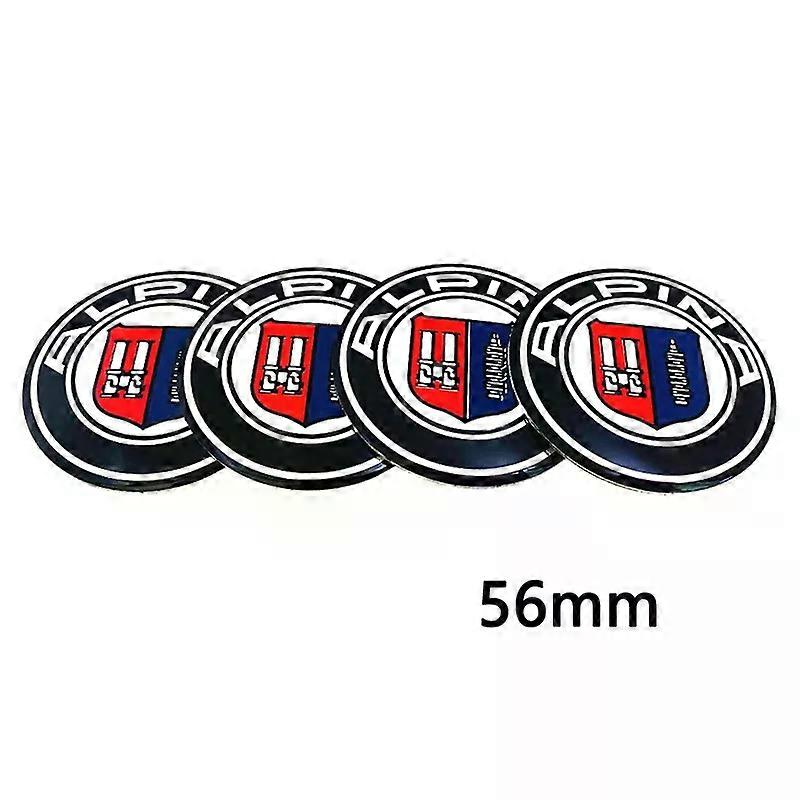 4 件 56mm 60mm 65mm 70mm 适用于 Alpina 轮毂中心盖轮辋防尘盖汽车贴纸徽章标志汽车配件