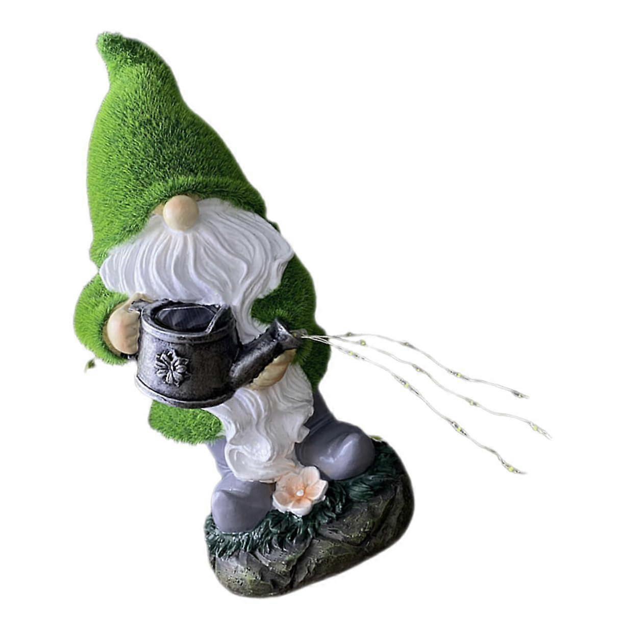 Solar Lawn Gnome with LED Lighting for Patio Weatherproof