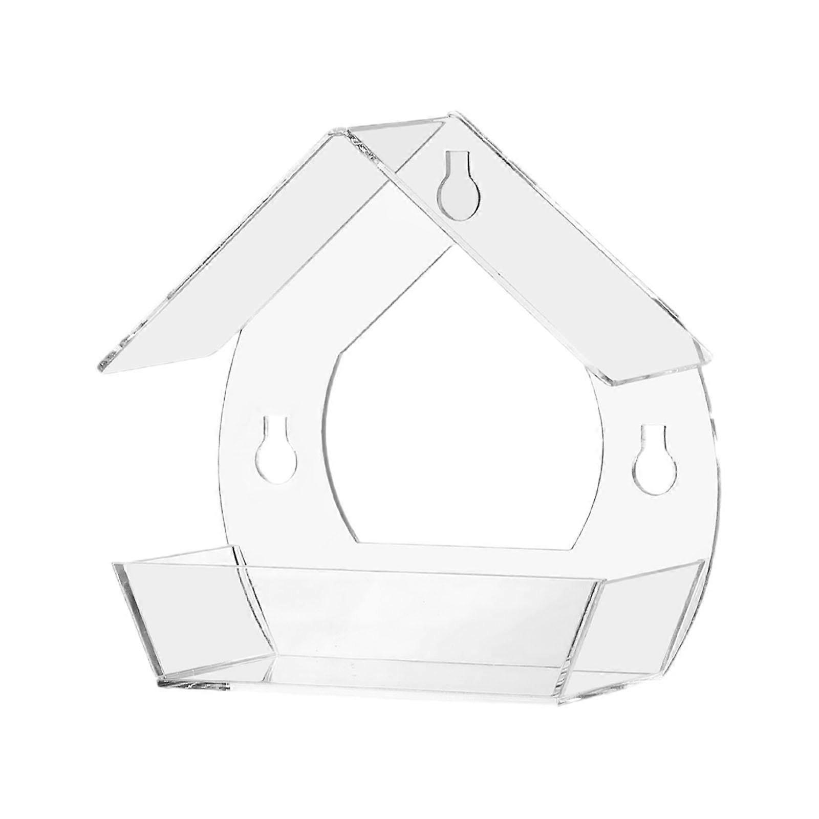 Window Bird Feeder Ladder Outdoor Acrylic Birdhouse for Park and Garden, Triangular Feeder Stand Transparent